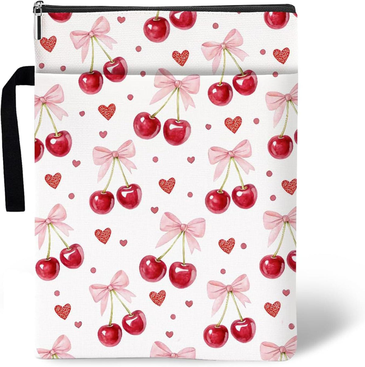 Zippered Book Sleeve: Canvas Book Bag with Pocket - Bookworm Gift