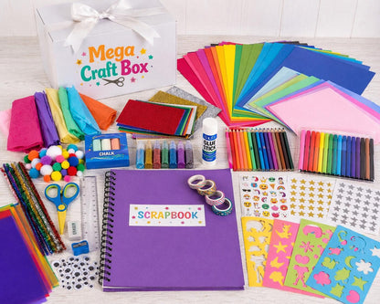 Kids Craft Kit – Mega Craft Box for Kids – Art & Craft Activity Box – Scrapbook Craft Kit Gift – Ages 3-16