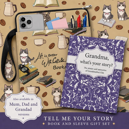 Tell Me Your Story Book & Sleeve Gift Set | Memory Journal for Mum, Dad, Grandma or Grandad | Keepsake Gift | Parents Gift