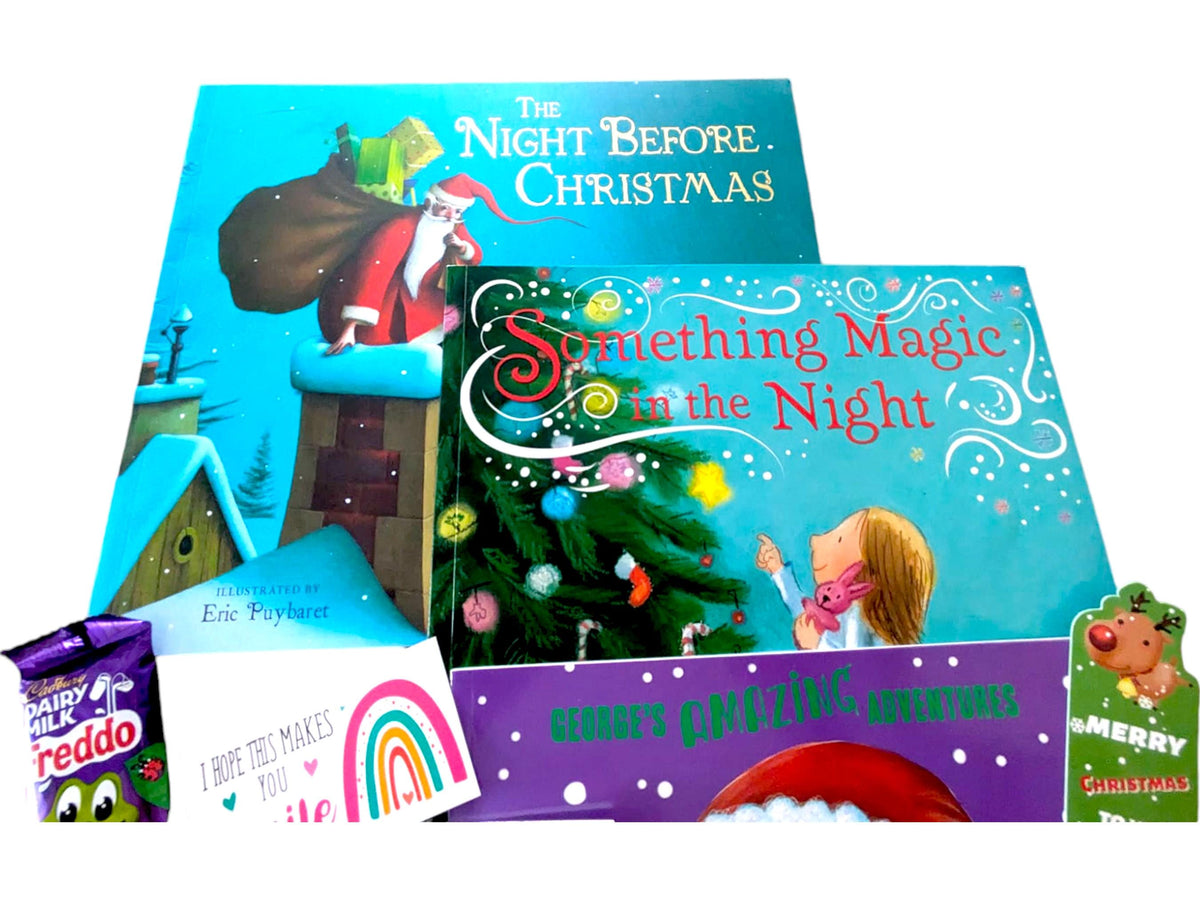 Children's Christmas Book Bundle: Preloved Books, Gift Ribbon & Treats