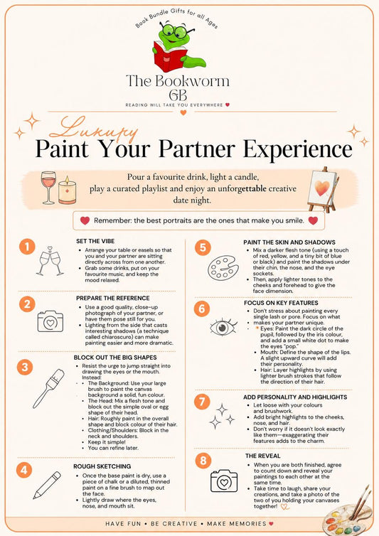 Paint Your Partner, Date Night Kit | Couples Painting Kit with Canvas, Paints/Brushes & Guide | Fun At Home Date Night Gift | Wedding Gift