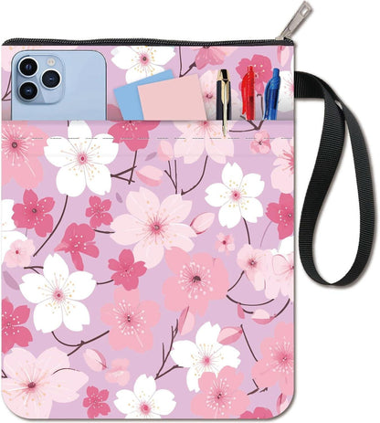 Zippered Book Sleeve: Canvas Book Bag with Pocket - Bookworm Gift