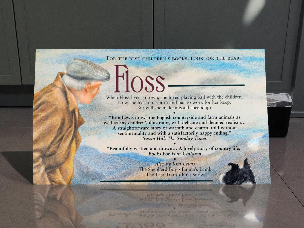 Border Collie Plush & "Floss" Book, Reading Gift Set