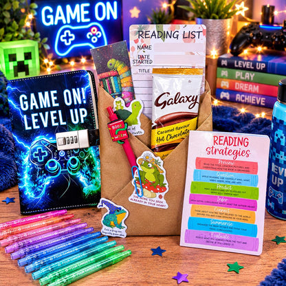 Kids Mystery Book Gift Set | Lockable Diary and  Pens | Boys & Girls Reading Gift | Mystery Wrapped Book | Children's Bookish Gift