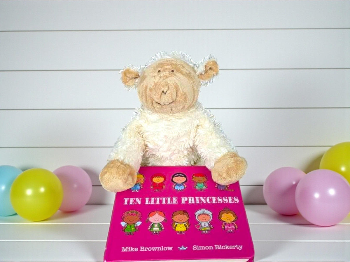 Sheep Plush & “Ten Little Princesses” Book - Storytime Gift Set