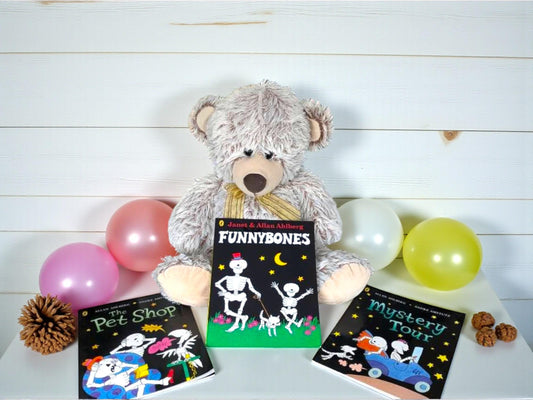 Funnybones Book & Teddy Gift Set | Storytime Bundle for Kids | Spooky Fun Children’s Books