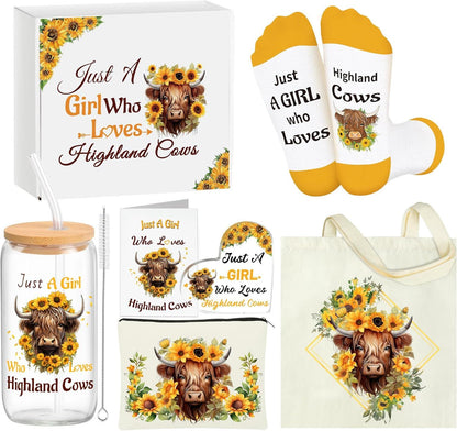 Highland Cow Gift Set | Blind Date With A Book | Book Lover Mystery Gift Box | Cozy Reader Gift | Highland Cow Tote & Accessories