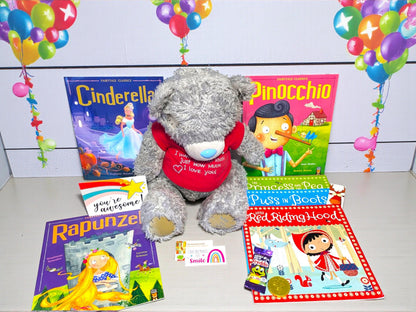 Fairy Tale Book Gift Set with Teddy Bear | Classic Storybook Bundle