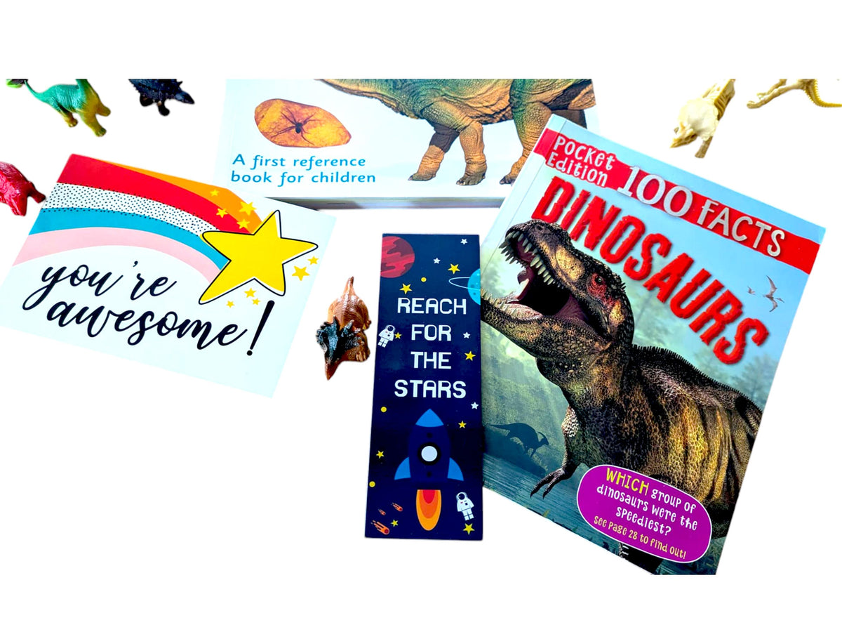 Dinosaur Book Bundle: Children's Gift Set with Toy Dinosaurs