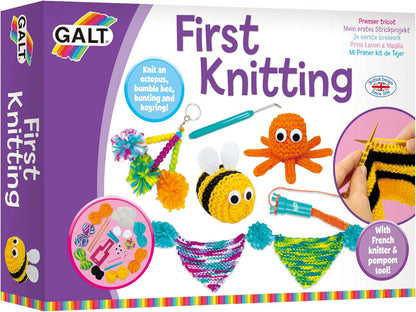 First Knitting Kit for Kids | Primary Children's Learn-to-Knit Set | Ideal  Birthday Gift | Galt Kit Includes Book & Tools | Learn to Knit