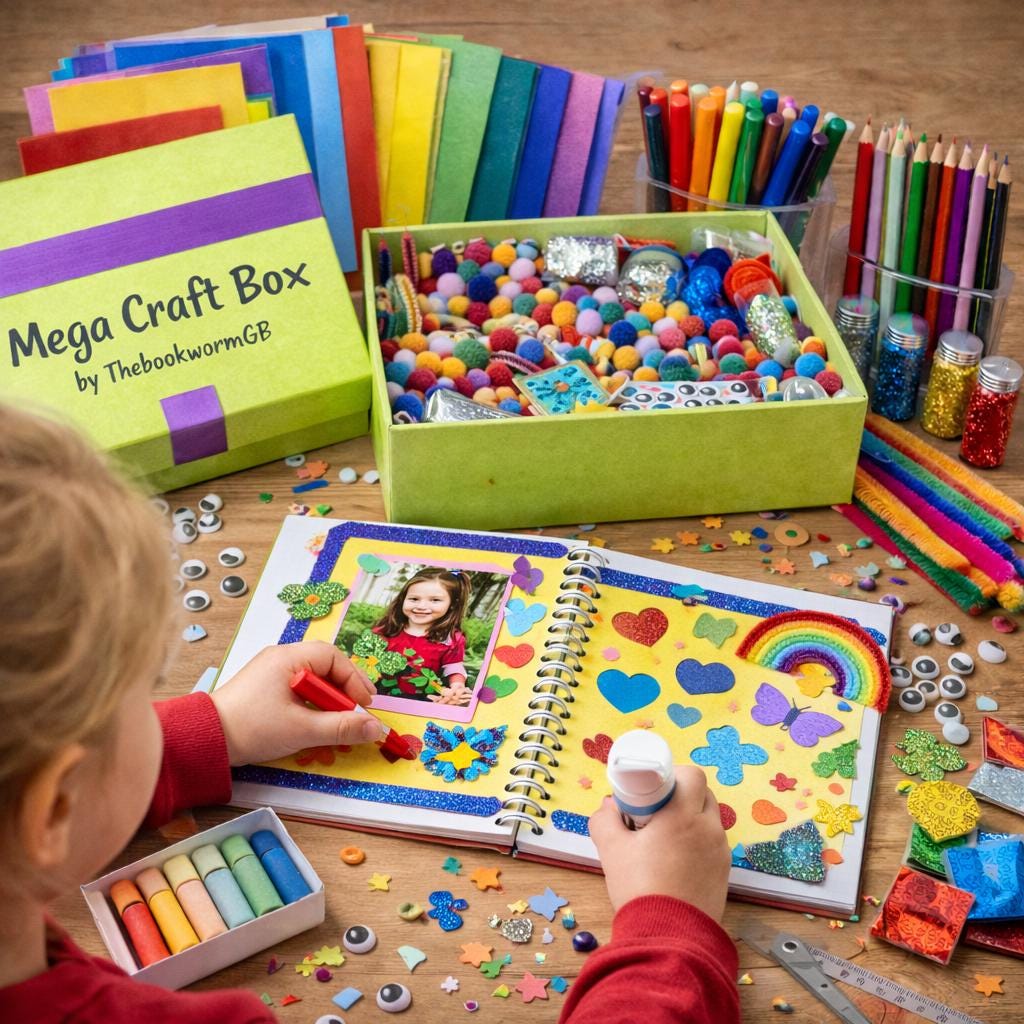 Kids Craft Kit – Mega Craft Box for Kids – Art & Craft Activity Box – Scrapbook Craft Kit Gift – Ages 3-16
