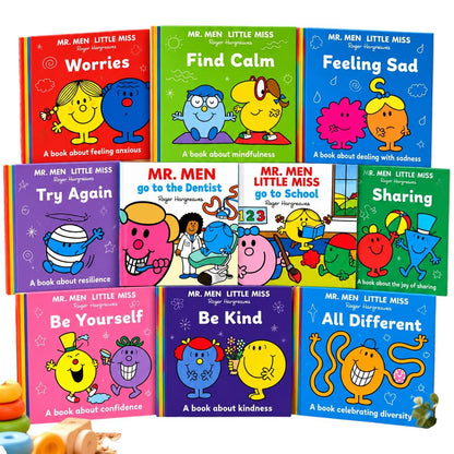 Mr Men Little Miss Gift Set | 10 Children's Books & Choice of Plush Soft Toy | Roger Hargreaves | Kids Reading Gift
