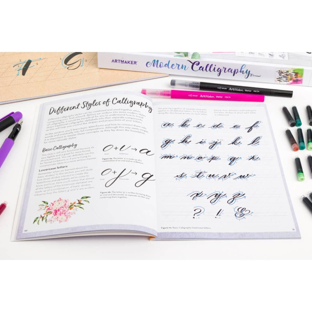 Complete Modern Calligraphy & Hand Lettering Art Maker Kit - Perfect Beginner's Guide and Practice Tools for Stunning Brush Lettering