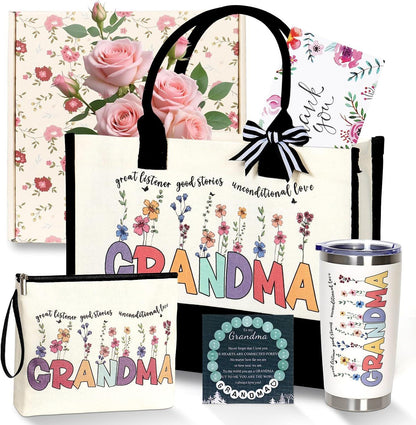 Grandma Mystery Book Gift Set | Nana Reading Gift Box | Book Lover Care Package with Tote Bag, Bookish Gifts | Grandmother Reading Gift