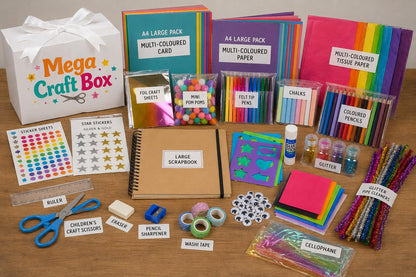 Kids Craft Kit – Mega Craft Box for Kids – Art & Craft Activity Box – Scrapbook Craft Kit Gift – Ages 3-16