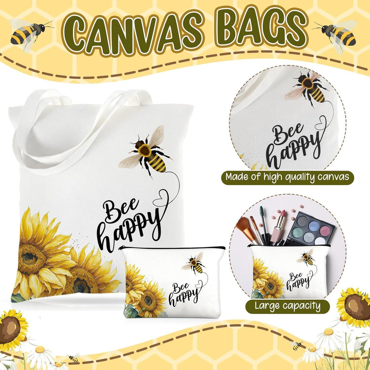 Bee Gift Set | Book Lovers Gift | Bee Tote Bag, Bee Yourself Journal, Reading Gift Box, Bee Themed Care Package, Reader Gift, Bee Gift