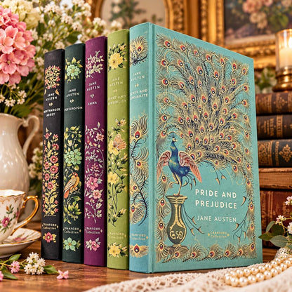 Jane Austen Hardback Book & Traditional English Afternoon Tea Gift Set | Cranford Classics | Literary Gift | Choose Your Book
