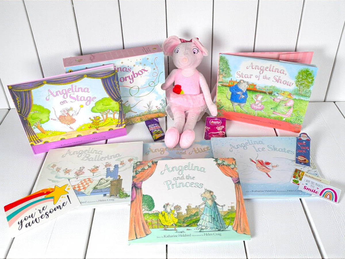 Angelina Ballerina Book Box & Plush Gift Set, Classic Children’s Story Collection