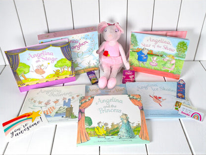 Angelina Ballerina Book Box & Plush Gift Set, Classic Children’s Story Collection