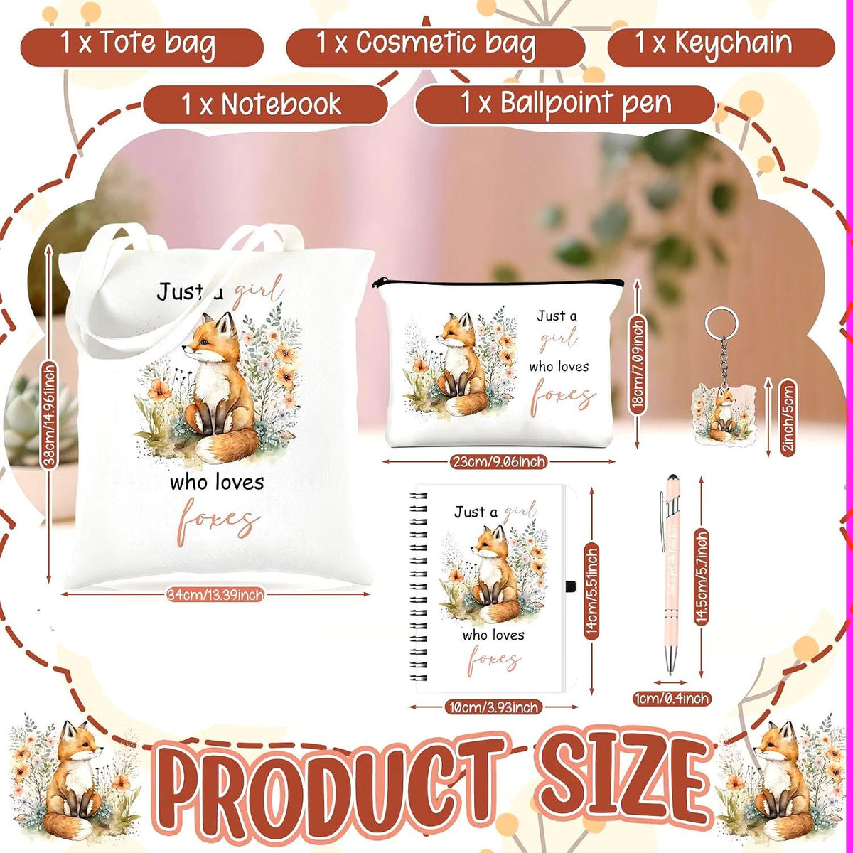 Fox Gift Set | Blind Date With A Book | Book Lover Gift Box | Cozy Reading Gift | Fox Tote & Note Book Set | Fox Themed Care Package |