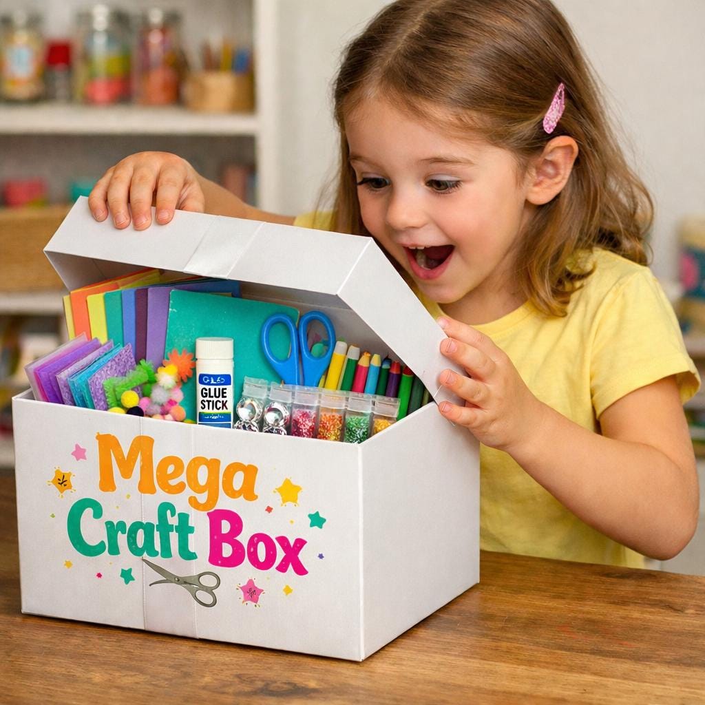 Kids Craft Kit – Mega Craft Box for Kids – Art & Craft Activity Box – Scrapbook Craft Kit Gift – Ages 3-16