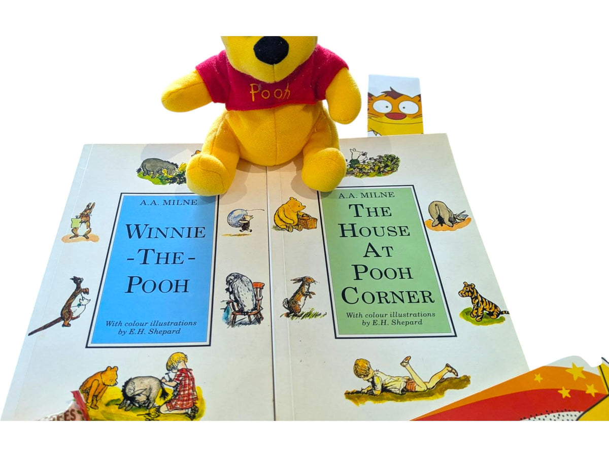 Winnie-the-Pooh Book Bundle | Vintage A.A. Milne Set with Plush