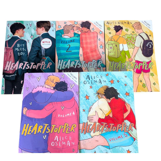 Heartstopper Book Series by Alice Oseman – Volumes 1–5 + Nick and Charlie – LGBTQ+ Graphic Novels