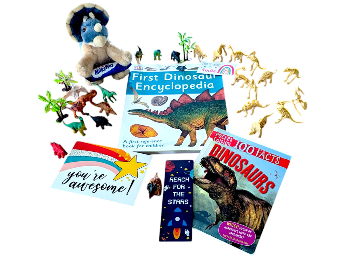 Dinosaur Book Bundle: Children's Gift Set with Toy Dinosaurs