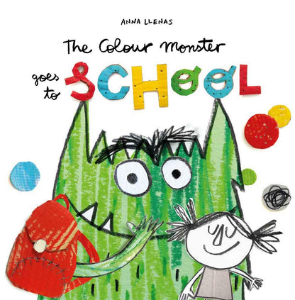School Memory Book & Starting School Gift Set | First Day at Primary School Card, Colour Monster Book, Wooden Good Luck Plaque