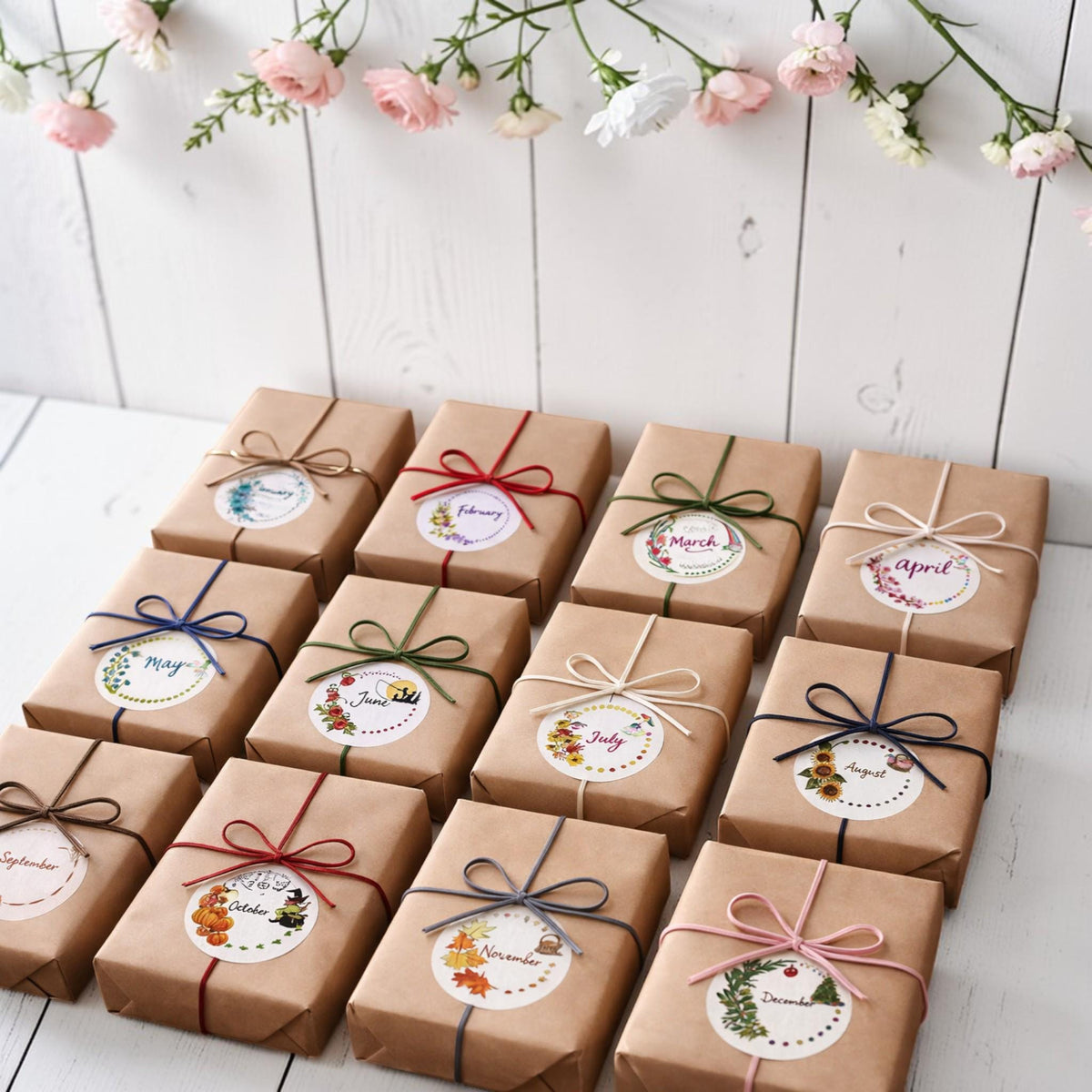 Book Advent Calendar - 12 Months of Fiction Books, Year of Books Gift  – 12 Wrapped Books, Stickers, Chocolate, Bookmark (Blind Date)