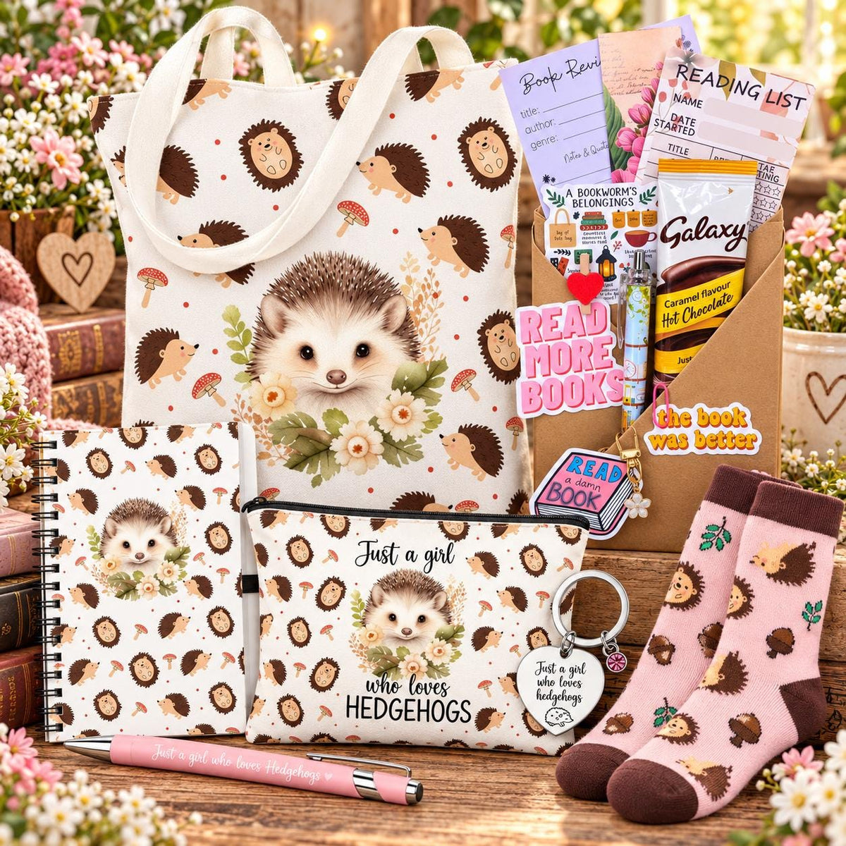 Hedgehog  Gift Set | Mystery Book | Hedgehog Gifts for Her | Surprise Book Box | Book Lover Gift | Birthday Gift for Readers