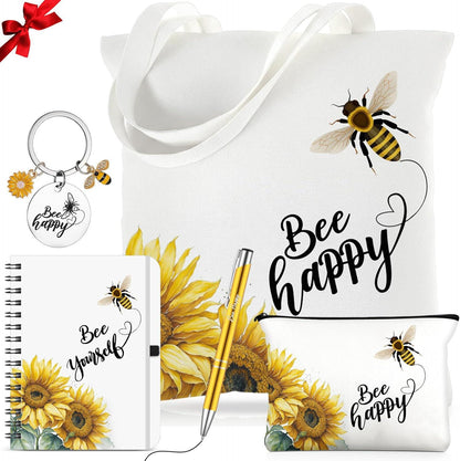Bee Gift Set | Book Lovers Gift | Bee Tote Bag, Bee Yourself Journal, Reading Gift Box, Bee Themed Care Package, Reader Gift, Bee Gift