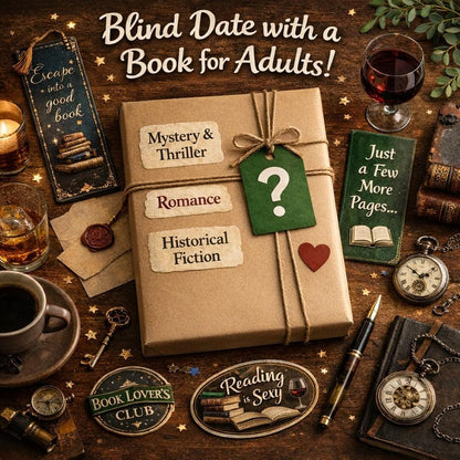 Blind Date with a Book Gift for Men| Mystery Wrapped Book | Book Lover Gift | Bookish Gift for Him| Bookish Surprise Treats Included