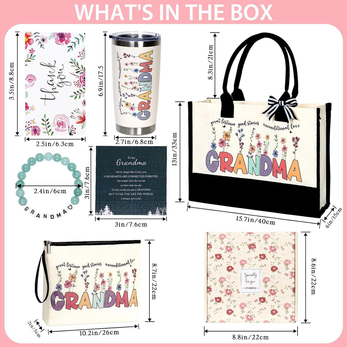 Grandma Mystery Book Gift Set | Nana Reading Gift Box | Book Lover Care Package with Tote Bag, Bookish Gifts | Grandmother Reading Gift