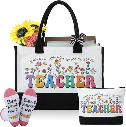 Teacher Gift, Mystery Book Box Gift Set | Teacher Appreciation Gift | Book Lover Gift Box |  Tote Bag & Pouch Set | End of Year Teacher Gift