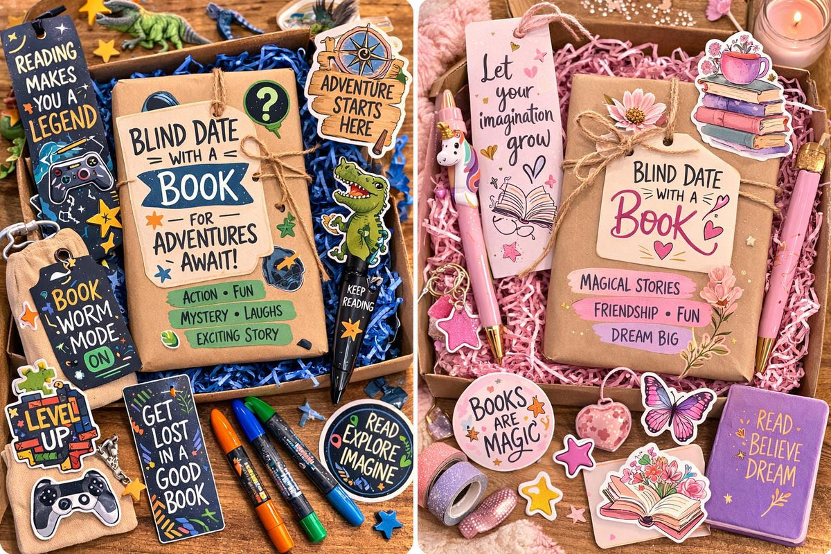 Girls Blind Date With A Book Gift Set | Mystery Book For Children | Book Lover Gift With Bookish Treats