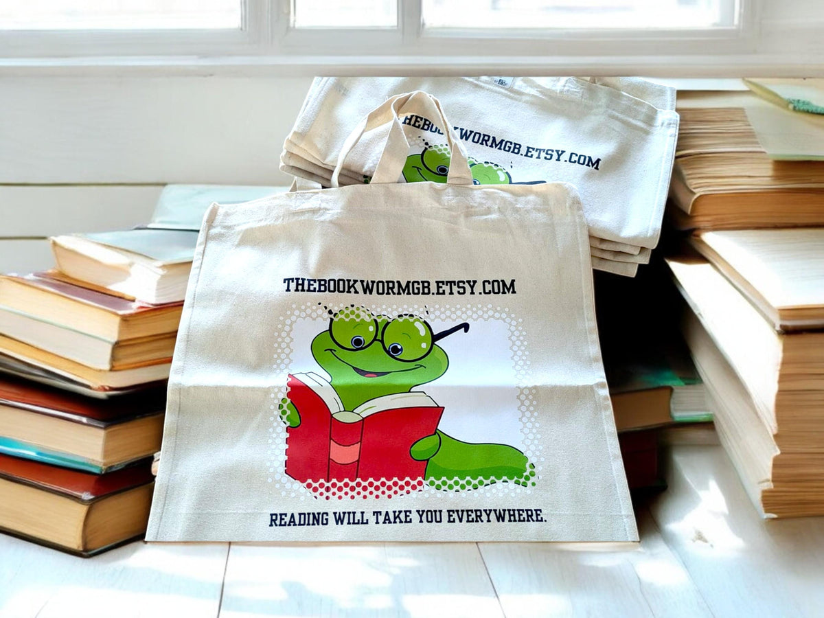 Bookworm Cotton Tote Bag: Reading  Gift