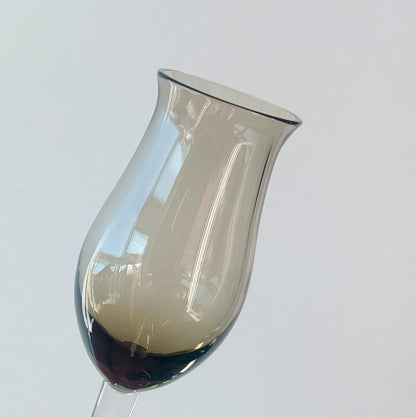 Vintage Smoked Glass Liqueur Glasses - Set of 6