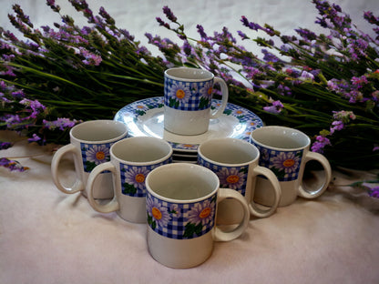 Vintage Crown Dynasty Blue Daisy Tableware: English China