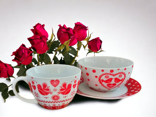 Breakfast Set: Cappuccino Cup & Bowl, Christmas Dining
