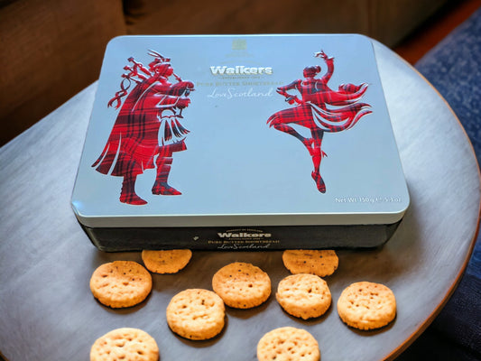 Vintage Style Sweets Tin: Ringtons Shop, Walkers Shortbread