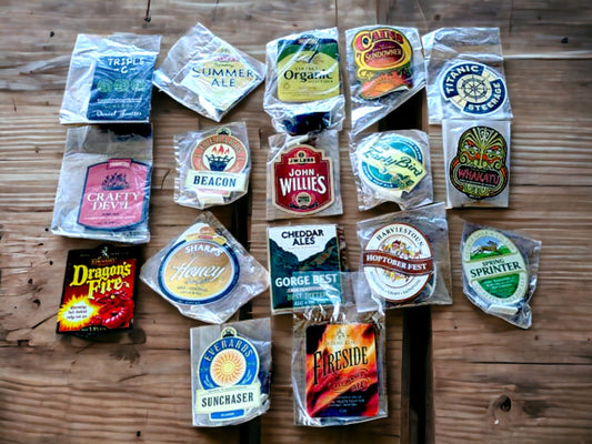 Vintage Beer Pump Labels with Clips: Bar Decoration