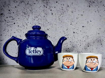 Vintage Wade Tetley Teapot & Egg Cup Set: Tea for Two