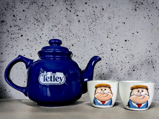 Vintage Wade Tetley Teapot & Egg Cup Set: Tea for Two