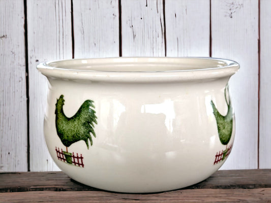 Vintage Cloverleaf Earthenware Casserole Dish: Rabbit, Duck, Hen Design