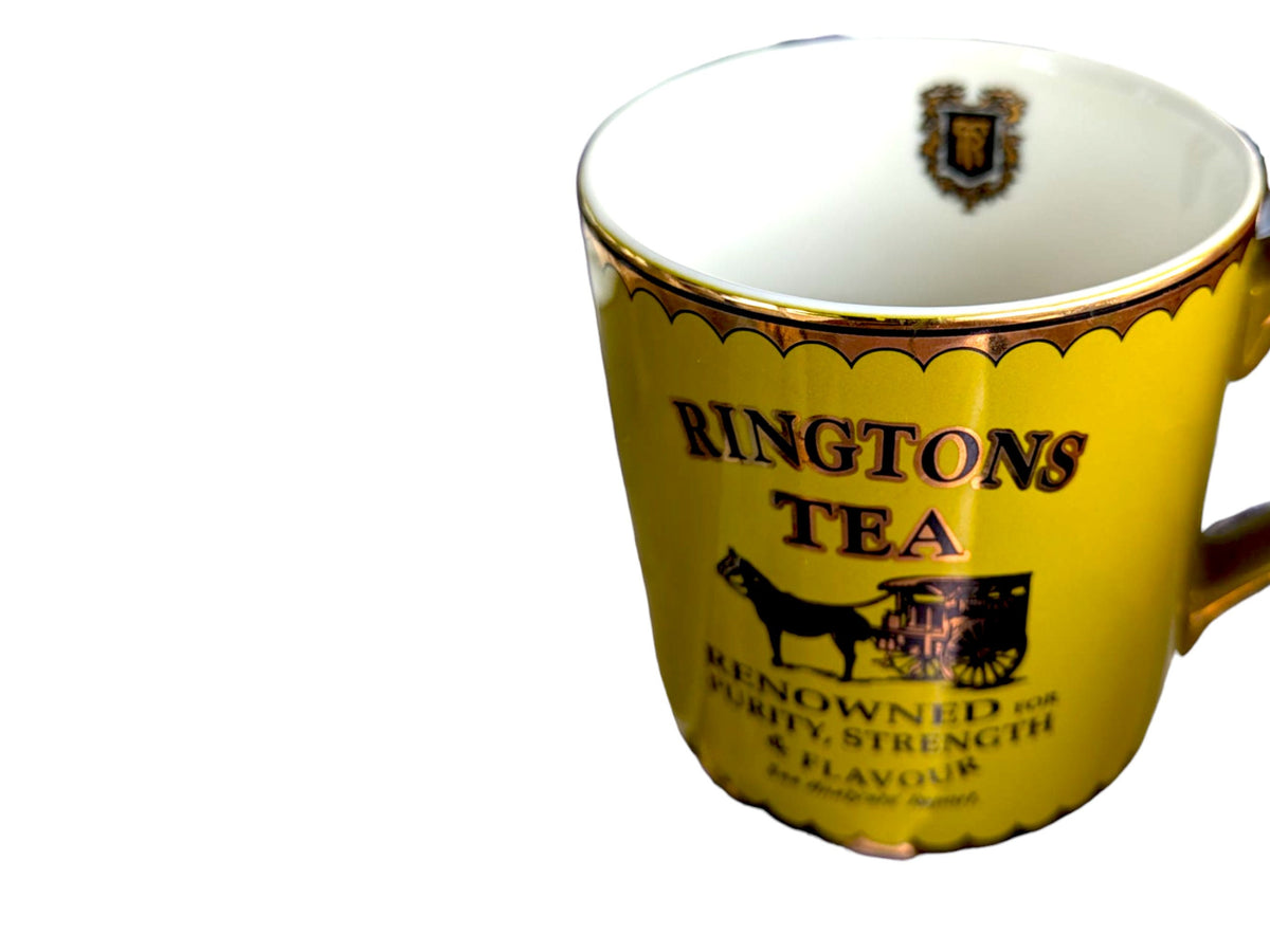 Vintage Rington's Tea Set: Gold Teapot and Mugs