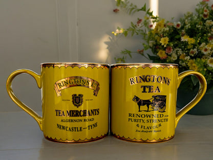 Vintage Rington's Tea Set: Gold Teapot and Mugs