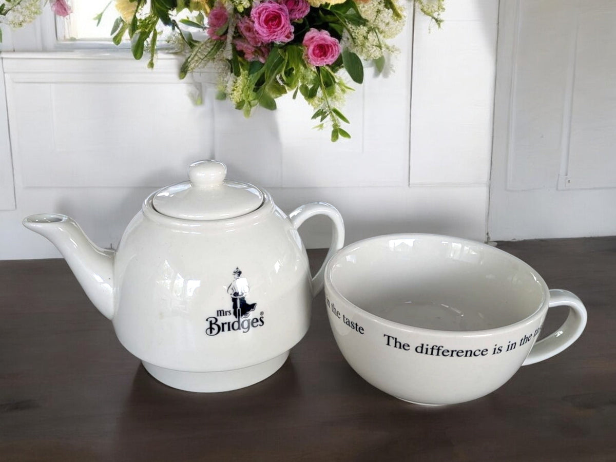 Mrs Bridges Tea for One Set: Vintage Stacking Teapot & Cup