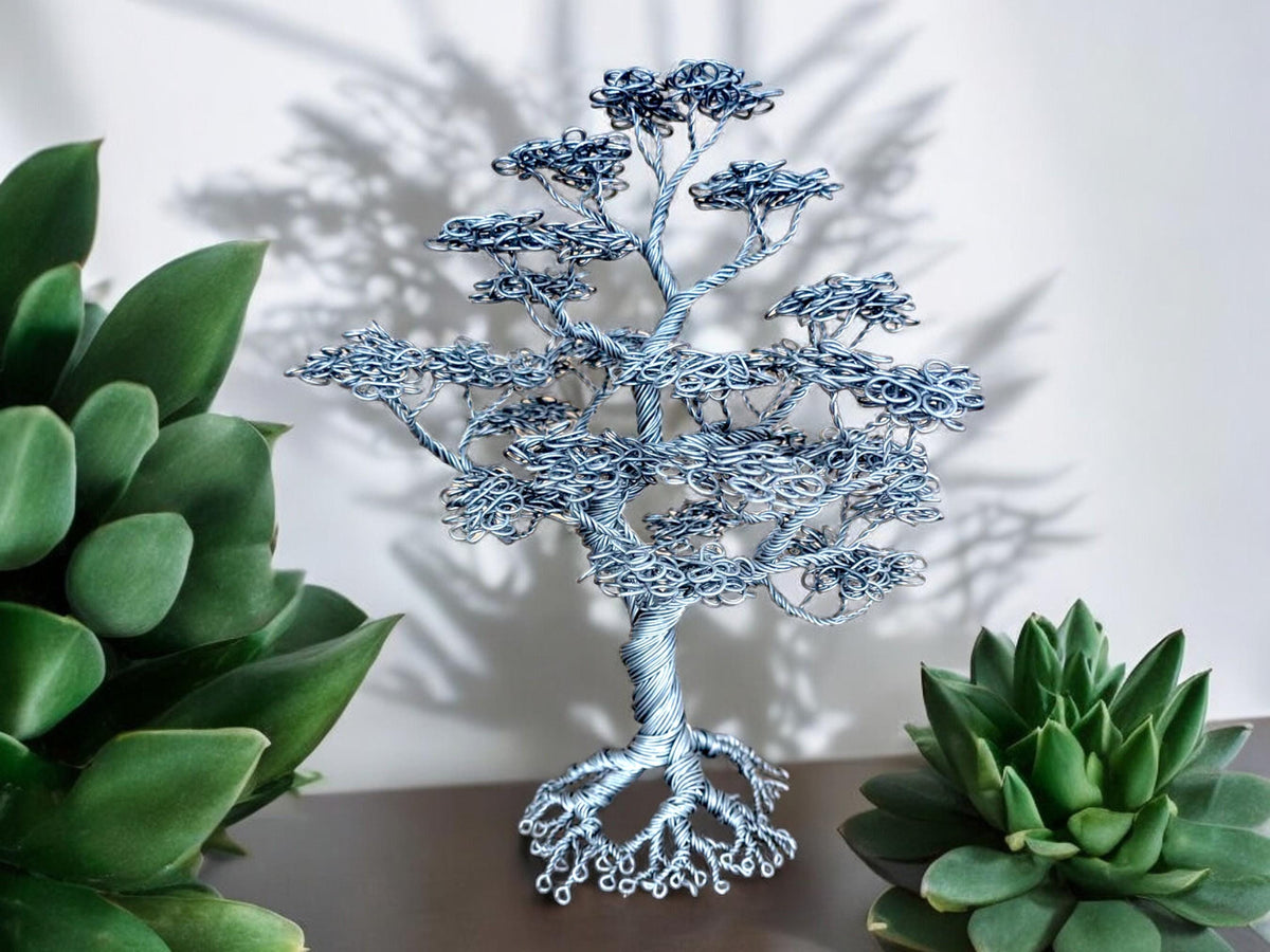 Vintage Twisted Wire Miniature Tree: Handmade Silver Ornament