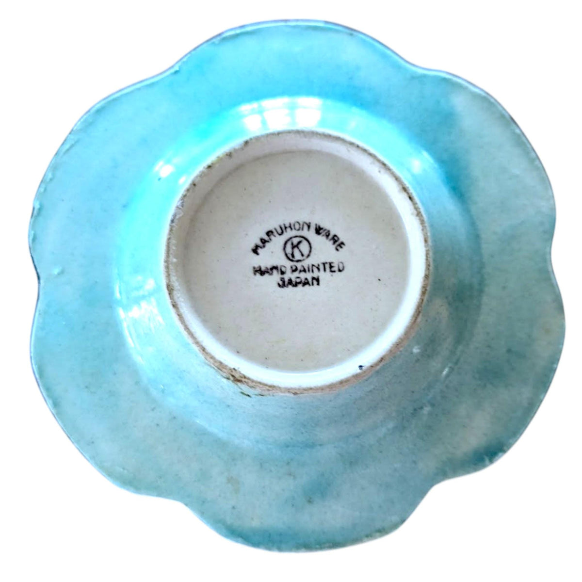 Vintage Maruhon Ware Candle Holder: Hand-Painted Floral Chamberstick, 1930s